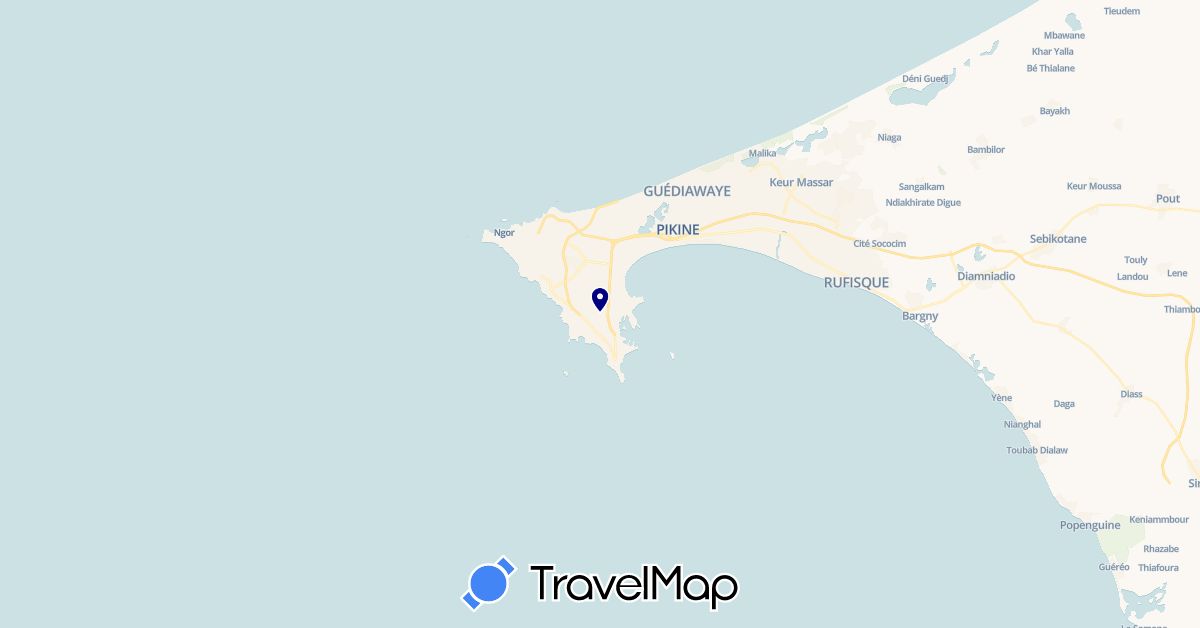 TravelMap itinerary: driving in Senegal (Africa)